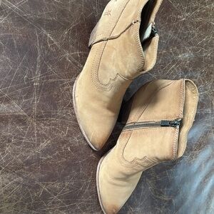 Frye Tan Leather Ankle Booties